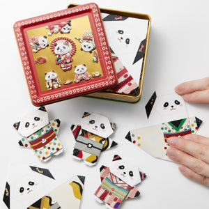 Kimono Panda Tin with Kimono Charm and Kimono Origami