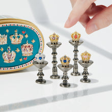 Load image into Gallery viewer, Cat and Crown Tin with Miniature Crown Magnet